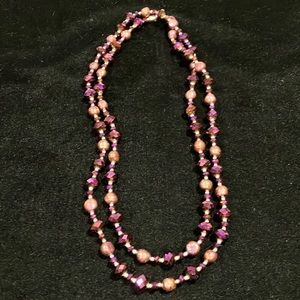 Long Purple Single Strand of Beads - G5